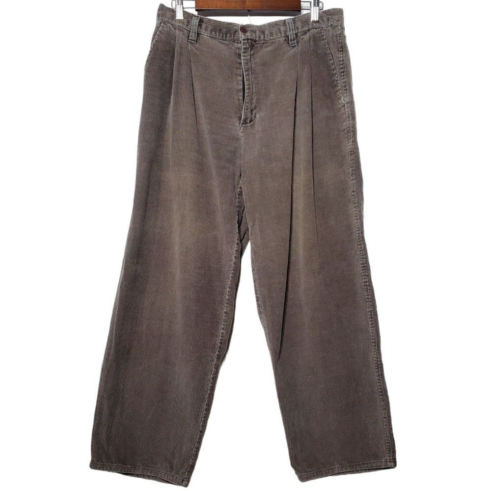 VTG Claudio Nucci Mens Tan Corduroy Pants Size 36x30 Cotton Beatnik Hipster
